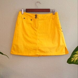 Bamboo Traders Butter Yellow Casual Coastal Fisherman Stretch Cotton Skort